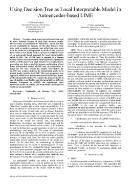 Using Decision Tree as Local Interpretable Model in Autoencoder-based
  LIME