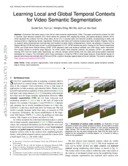 Learning Local and Global Temporal Contexts for Video Semantic
  Segmentation