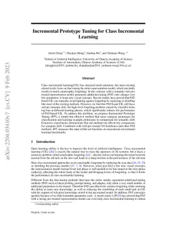 Incremental Prototype Tuning for Class Incremental Learning