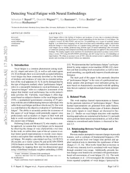 Detecting Vocal Fatigue with Neural Embeddings