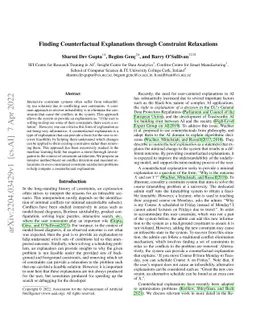 Finding Counterfactual Explanations through Constraint Relaxations
