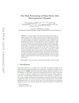 Few-Shot Forecasting of Time-Series with Heterogeneous Channels
