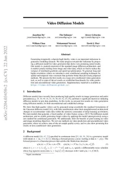 Video Diffusion Models