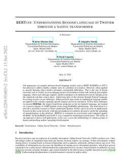 BERTuit: Understanding Spanish language in Twitter through a native
  transformer