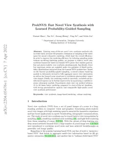 ProbNVS: Fast Novel View Synthesis with Learned Probability-Guided
  Sampling
