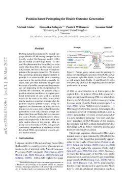 Position-based Prompting for Health Outcome Generation