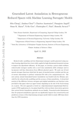 Generalised Latent Assimilation in Heterogeneous Reduced Spaces with
  Machine Learning Surrogate Models