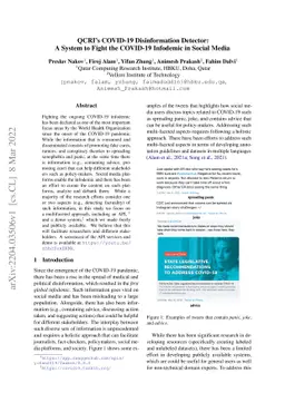 QCRI's COVID-19 Disinformation Detector: A System to Fight the COVID-19
  Infodemic in Social Media