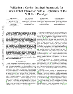 Validating a Cortisol-Inspired Framework for Human-Robot Interaction
  with a Replication of the Still Face Paradigm