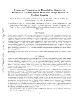 Evaluating Procedures for Establishing Generative Adversarial
  Network-based Stochastic Image Models in Medical Imaging