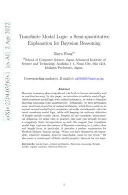 Transfinite Modal Logic: a Semi-quantitative Explanation for Bayesian
  Reasoning