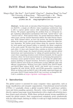 DaViT: Dual Attention Vision Transformers