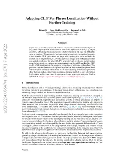 Adapting CLIP For Phrase Localization Without Further Training