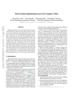 Total Variation Optimization Layers for Computer Vision