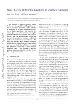 Qade: Solving Differential Equations on Quantum Annealers