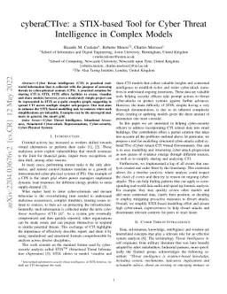 cyberaCTIve: a STIX-based Tool for Cyber Threat Intelligence in Complex
  Models