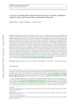 A survey on learning from imbalanced data streams: taxonomy, challenges,
  empirical study, and reproducible experimental framework