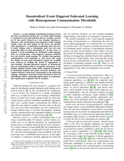 Decentralized Event-Triggered Federated Learning with Heterogeneous
  Communication Thresholds