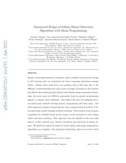 Automated Design of Salient Object Detection Algorithms with Brain
  Programming