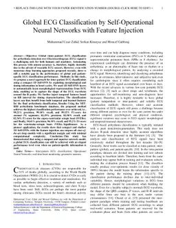 Global ECG Classification by Self-Operational Neural Networks with
  Feature Injection