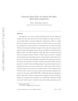 Canonical Mean Filter for Almost Zero-Shot Multi-Task classification