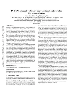 IA-GCN: Interactive Graph Convolutional Network for Recommendation