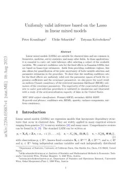 Uniformly Valid Inference Based on the Lasso in Linear Mixed Models