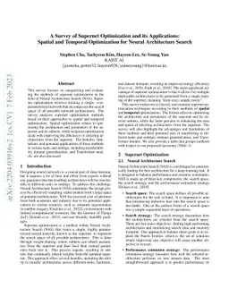 A Survey of Supernet Optimization and its Applications: Spatial and
  Temporal Optimization for Neural Architecture Search