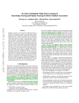 No Task Left Behind: Multi-Task Learning of Knowledge Tracing and Option
  Tracing for Better Student Assessment