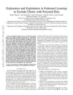 Exploration and Exploitation in Federated Learning to Exclude Clients
  with Poisoned Data