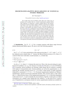 Discretisation-adaptive regularisation of statistical inverse problems