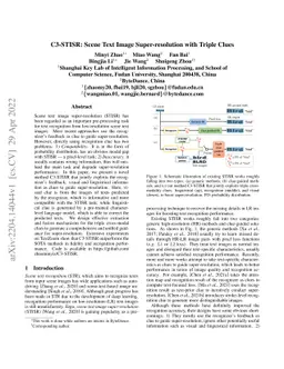 C3-STISR: Scene Text Image Super-resolution with Triple Clues