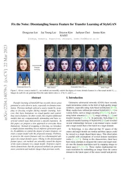 Fix the Noise: Disentangling Source Feature for Transfer Learning of
  StyleGAN