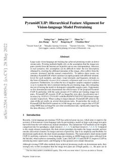 PyramidCLIP: Hierarchical Feature Alignment for Vision-language Model
  Pretraining