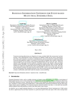 Bayesian Information Criterion for Event-based Multi-trial Ensemble data