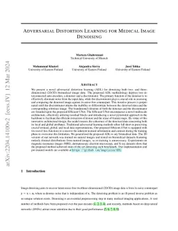 Adversarial Distortion Learning for Medical Image Denoising