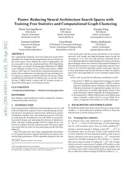 Reducing Neural Architecture Search Spaces with Training-Free Statistics
  and Computational Graph Clustering