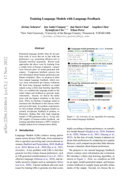 Training Language Models with Language Feedback