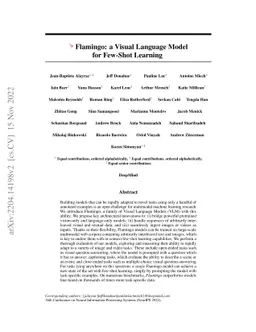 Flamingo: a Visual Language Model for Few-Shot Learning
