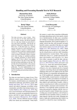 Handling and Presenting Harmful Text in NLP Research