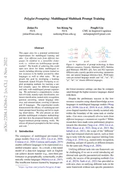 Polyglot Prompt: Multilingual Multitask PrompTraining