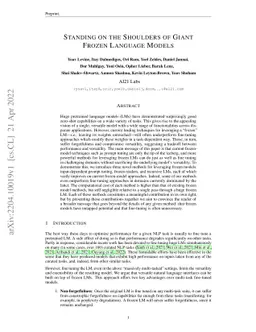 Standing on the Shoulders of Giant Frozen Language Models