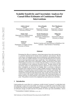 Scalable Sensitivity and Uncertainty Analysis for Causal-Effect
  Estimates of Continuous-Valued Interventions