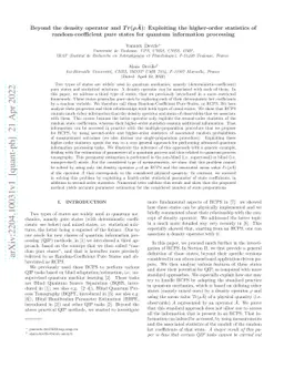 Beyond the density operator and Tr(ρA): Exploiting the higher-order
  statistics of random-coefficient pure states for quantum information
  processing