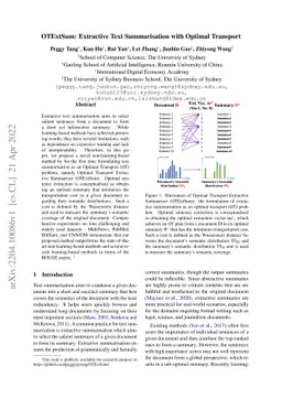 OTExtSum: Extractive Text Summarisation with Optimal Transport
