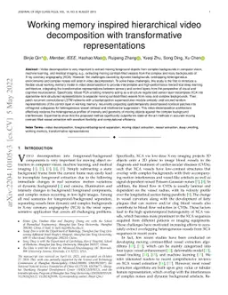 Working memory inspired hierarchical video decomposition with
  transformative representations