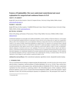 Features of Explainability: How users understand counterfactual and
  causal explanations for categorical and continuous features in XAI