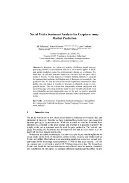 Social Media Sentiment Analysis for Cryptocurrency Market Prediction