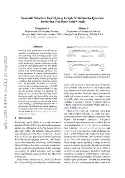 Semantic Structure based Query Graph Prediction for Question Answering
  over Knowledge Graph