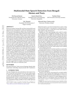 Multimodal Hate Speech Detection from Bengali Memes and Texts